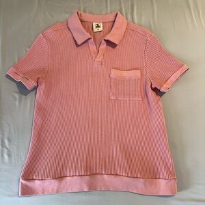 EUC - Dandy Del Mar - THE CANNES WAFFLE KNIT SHIRT - SPANISH ROSE